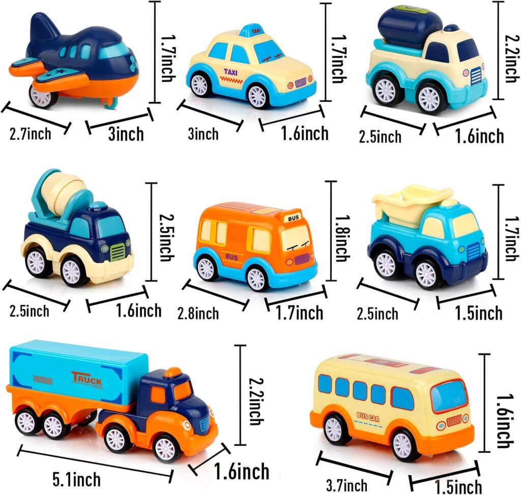 9 Pack Cars Toys for 2 3 4 5 Years Old Toddlers Boys & Girls Gift